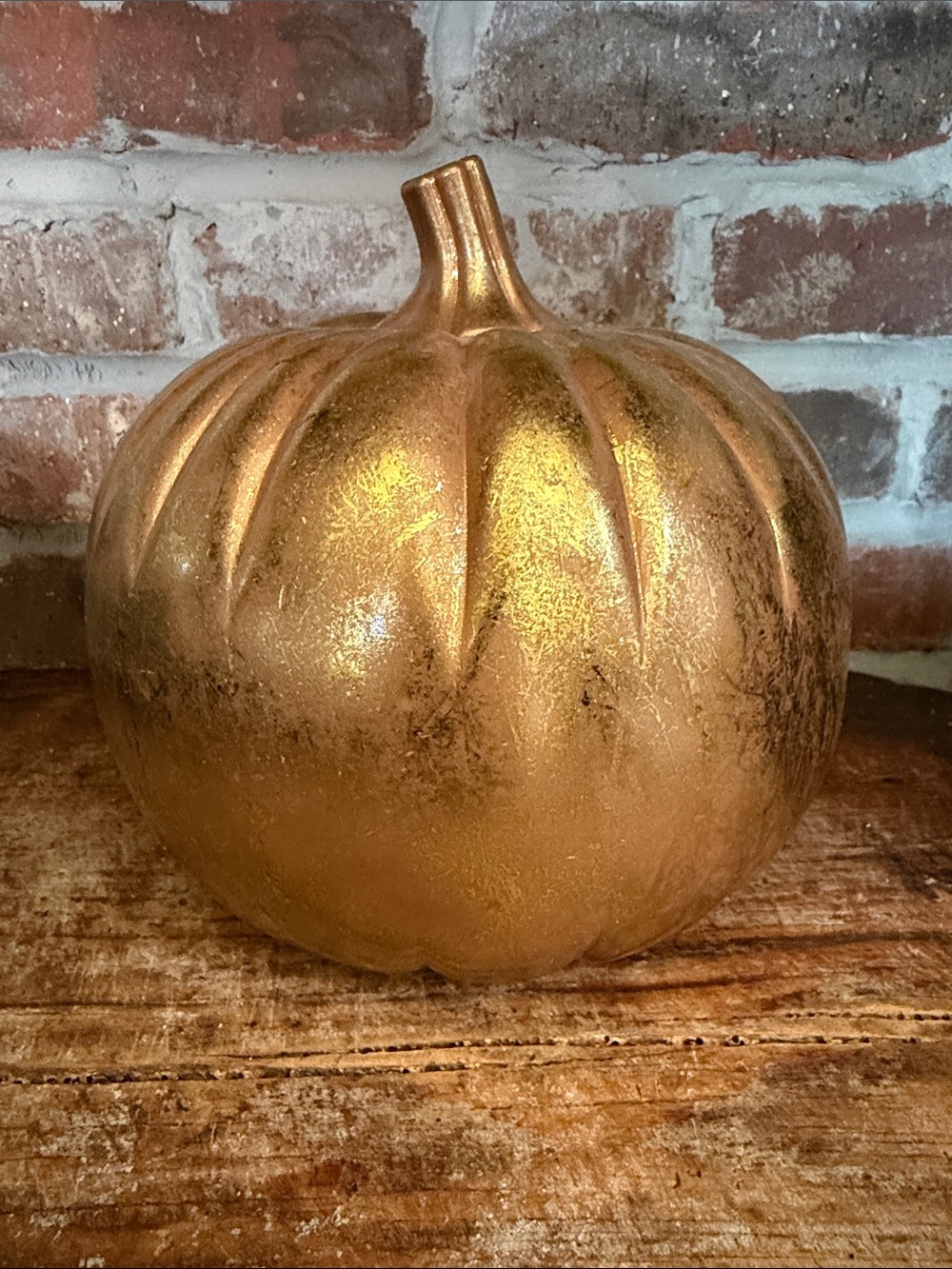 Gold Decorative Pumpkin Holiday Accent